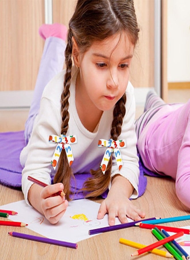 Threetols ٦ لفات من شرائط العودة إلى المدرسة، طول كل لفة ٣٠ ياردة - شريط غروغرين أحمر أزرق أصفر بنقشة مربعات تفاحية، مقاس ٣/٨ بوصة - تغليف هدايا "سكول روك" للمعلمين ومستلزمات حفلات رياض الأطفال - Image 3
